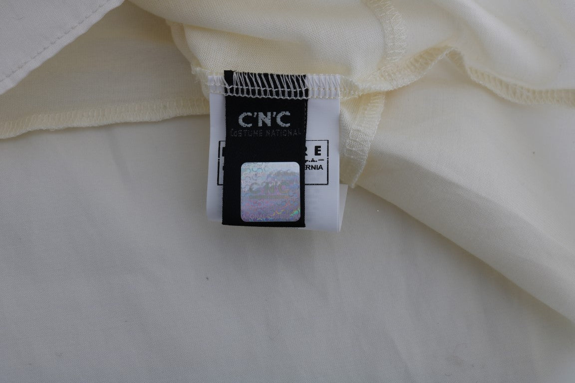 Costume National Beige Asymmetric Top Blouse | Regal Royce