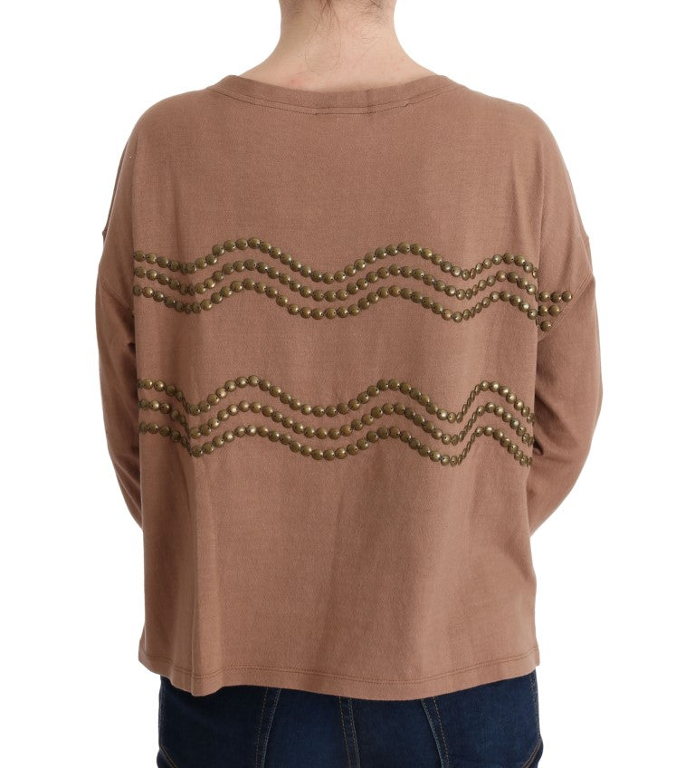 John Galliano Brown Cotton Studded Sweater | Regal Royce