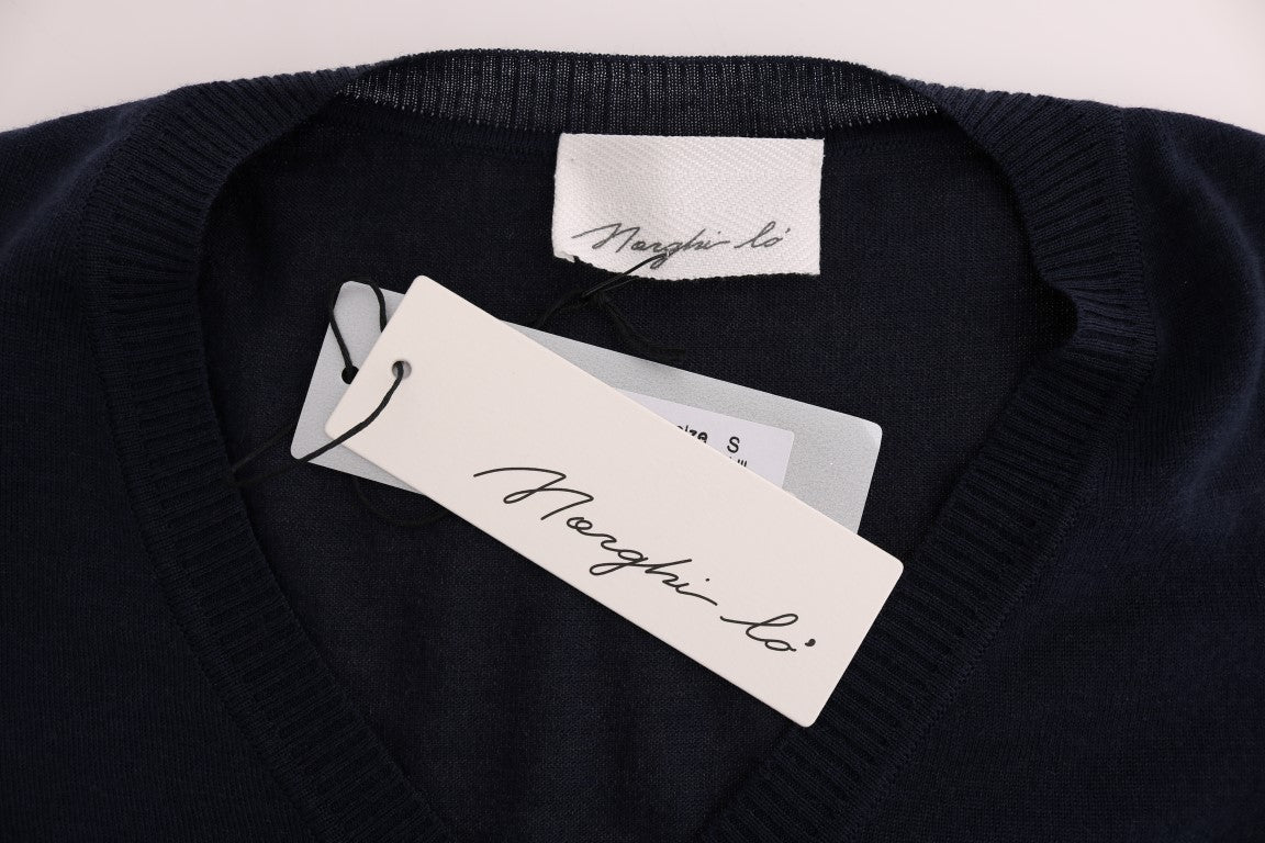 MARGHI LO' Blue Wool Long Sleeve Shift Dress | Regal Royce