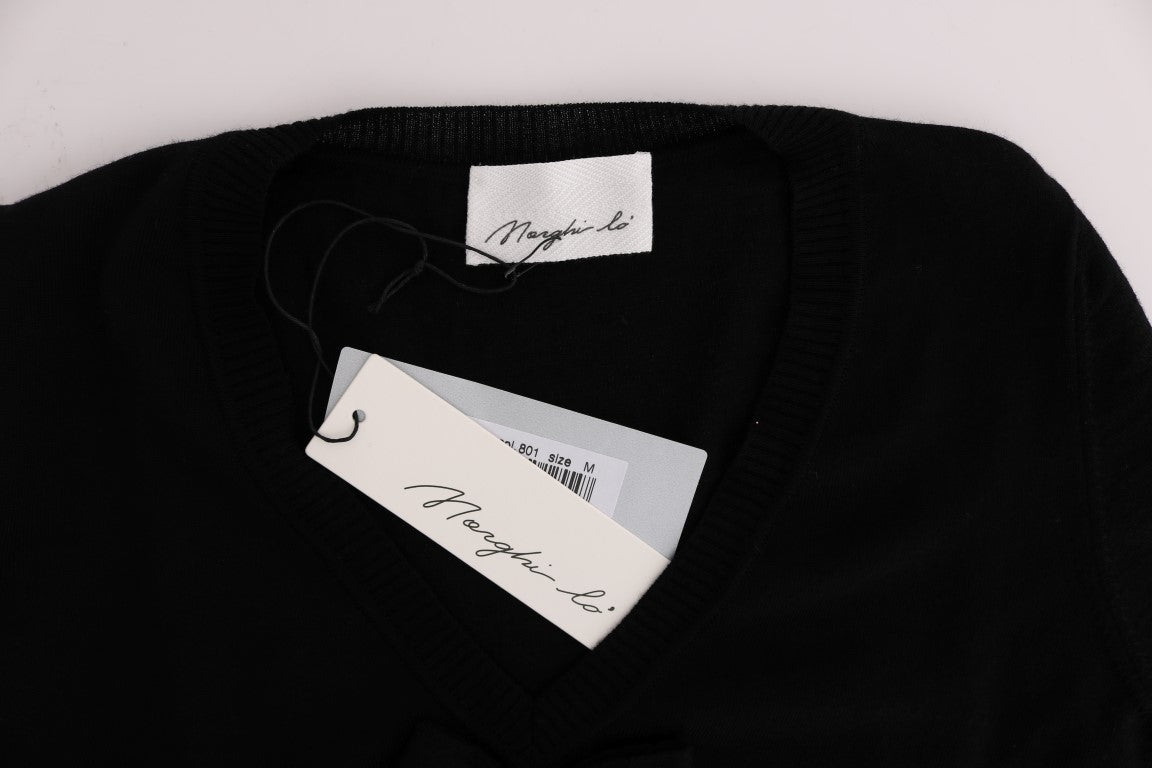 MARGHI LO' Black Wool Long Sleeve Shift Dress | Regal Royce