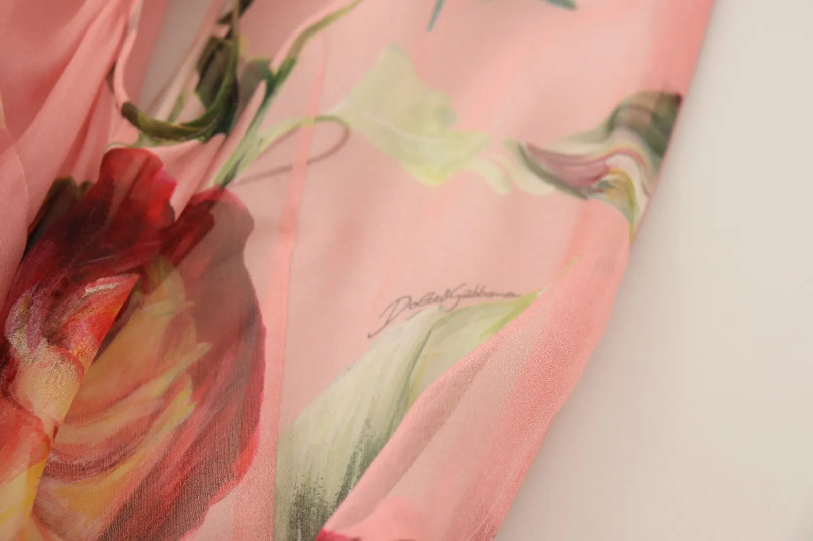 Dolce & Gabbana Pink Silk Floral Print Layered Maxi Dress | Regal Royce