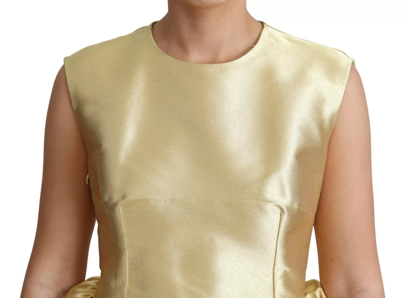 Dolce & Gabbana Polyester Gold Sleeveless A-line Tulle Dress | Regal Royce