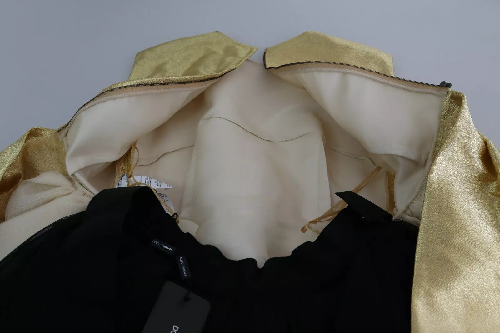 Dolce & Gabbana Polyester Gold Sleeveless A-line Tulle Dress | Regal Royce