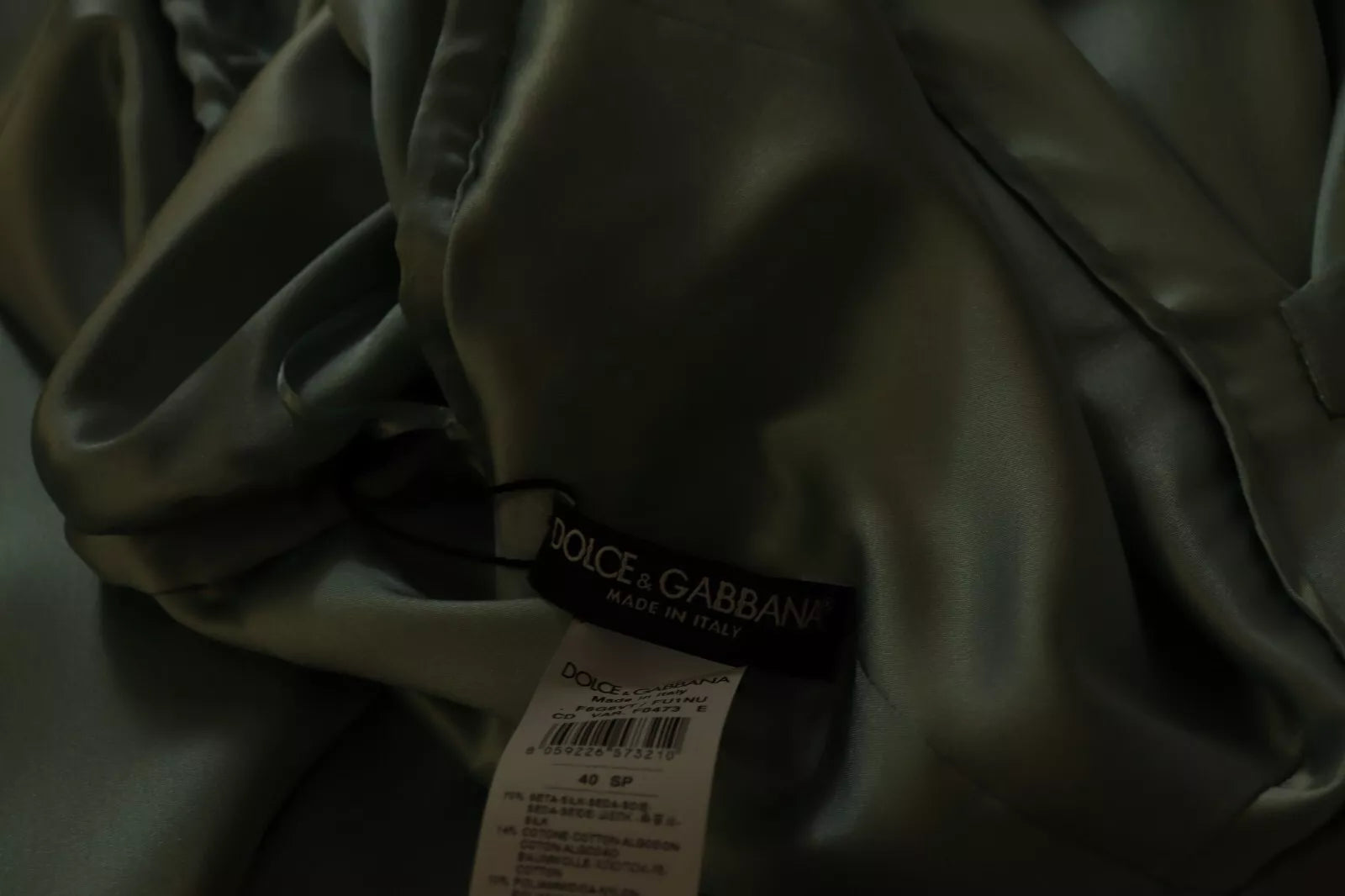 Dolce & Gabbana Silk Mint Green Fit Cut One Shoulder Midi Dress | Regal Royce