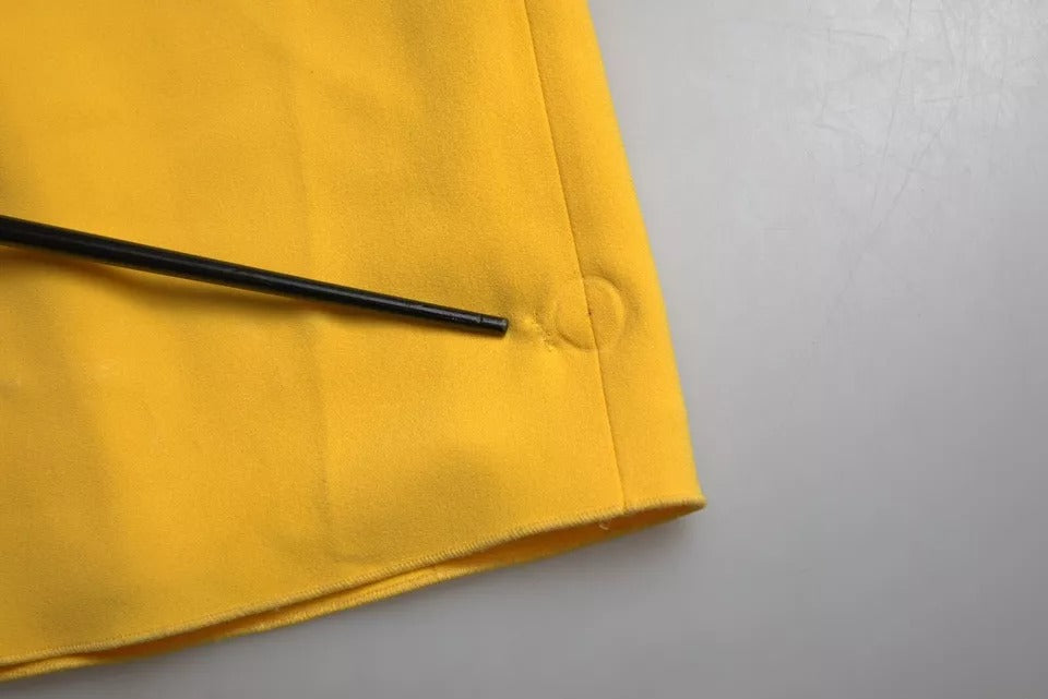 Dolce & Gabbana Yellow One Shoulder Side Slit Midi Dress | Regal Royce