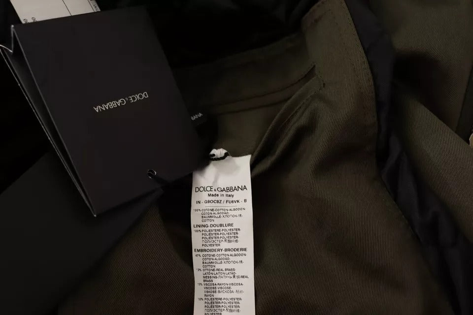 Dolce & Gabbana Green Cotton DG Love Blouson Coat Jacket | Regal Royce