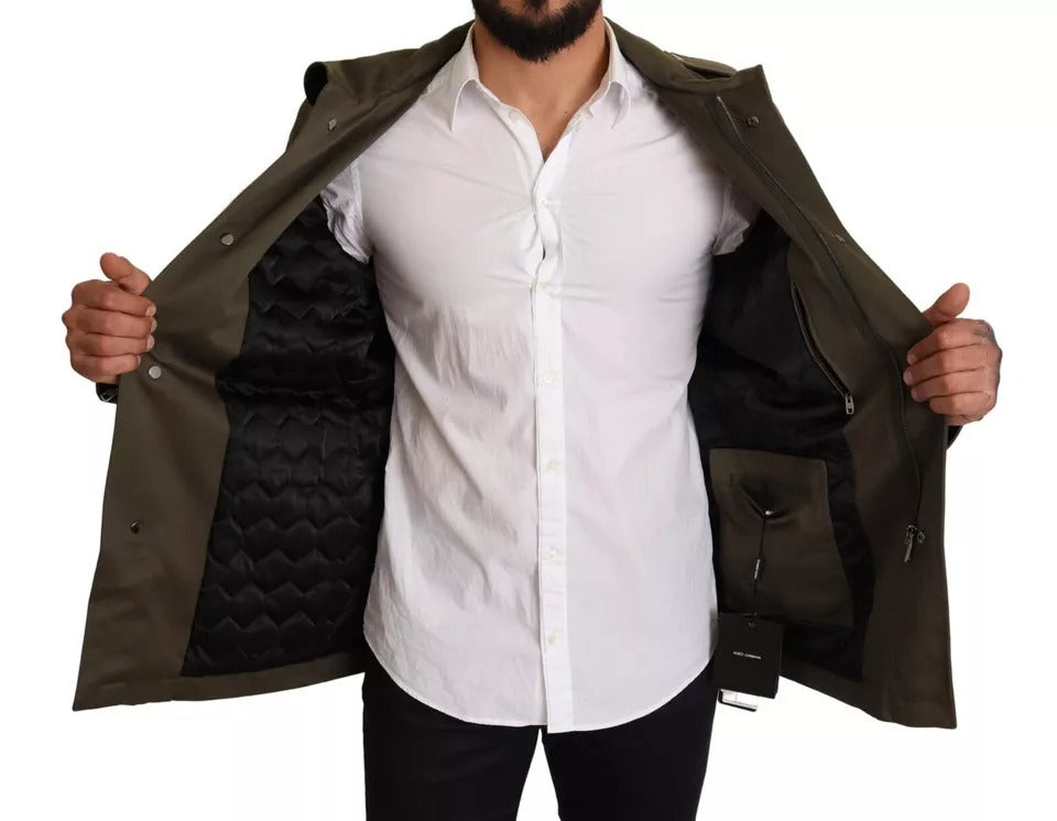 Dolce & Gabbana Green Cotton DG Love Blouson Coat Jacket | Regal Royce