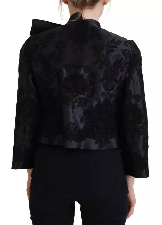 Dolce & Gabbana Black Lace Sheer Corset Organza Silk Jacket | Regal Royce