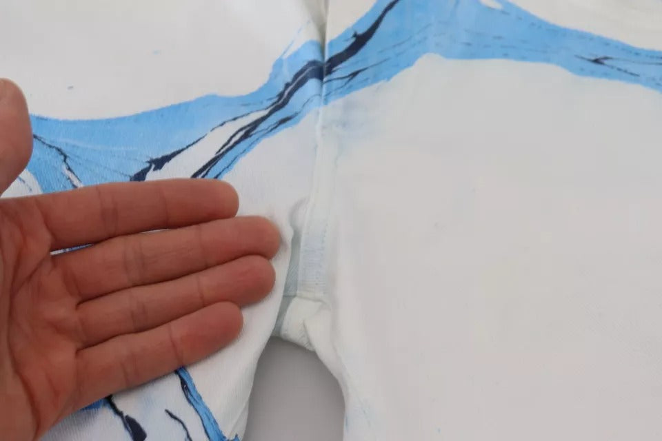 Dolce & Gabbana White Blue Cotton Skinny Denim Jeans | Regal Royce