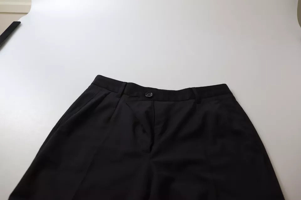 Dolce & Gabbana Black High Waist Tapered Trouser Pants | Regal Royce