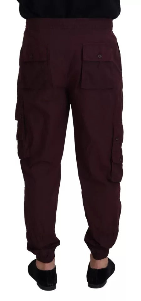 Dolce & Gabbana Bordeaux Cargo Jogger Trouser Cotton Pants | Regal Royce