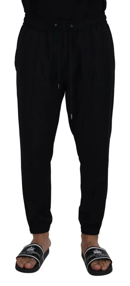 Dolce & Gabbana Black Jogger Jogging Wool Pants | Regal Royce