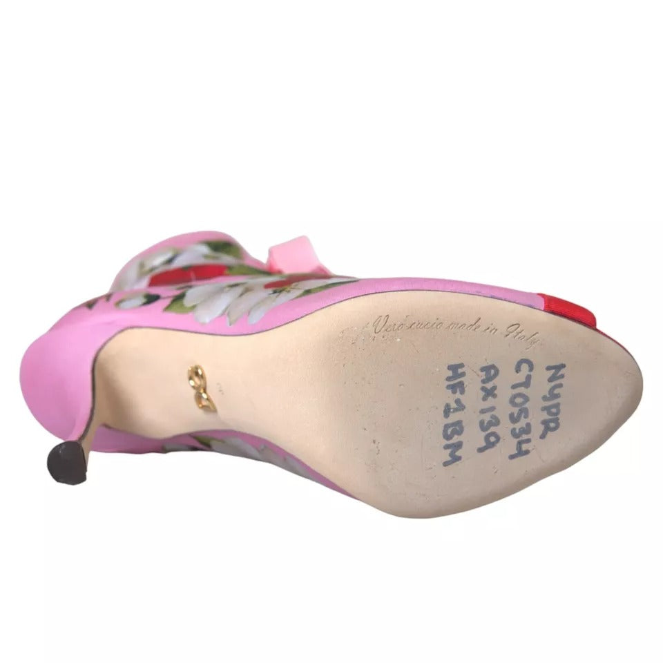 Dolce & Gabbana Multicolor Jersey Stretch Boots Open Toes Heels Shoes | Regal Royce