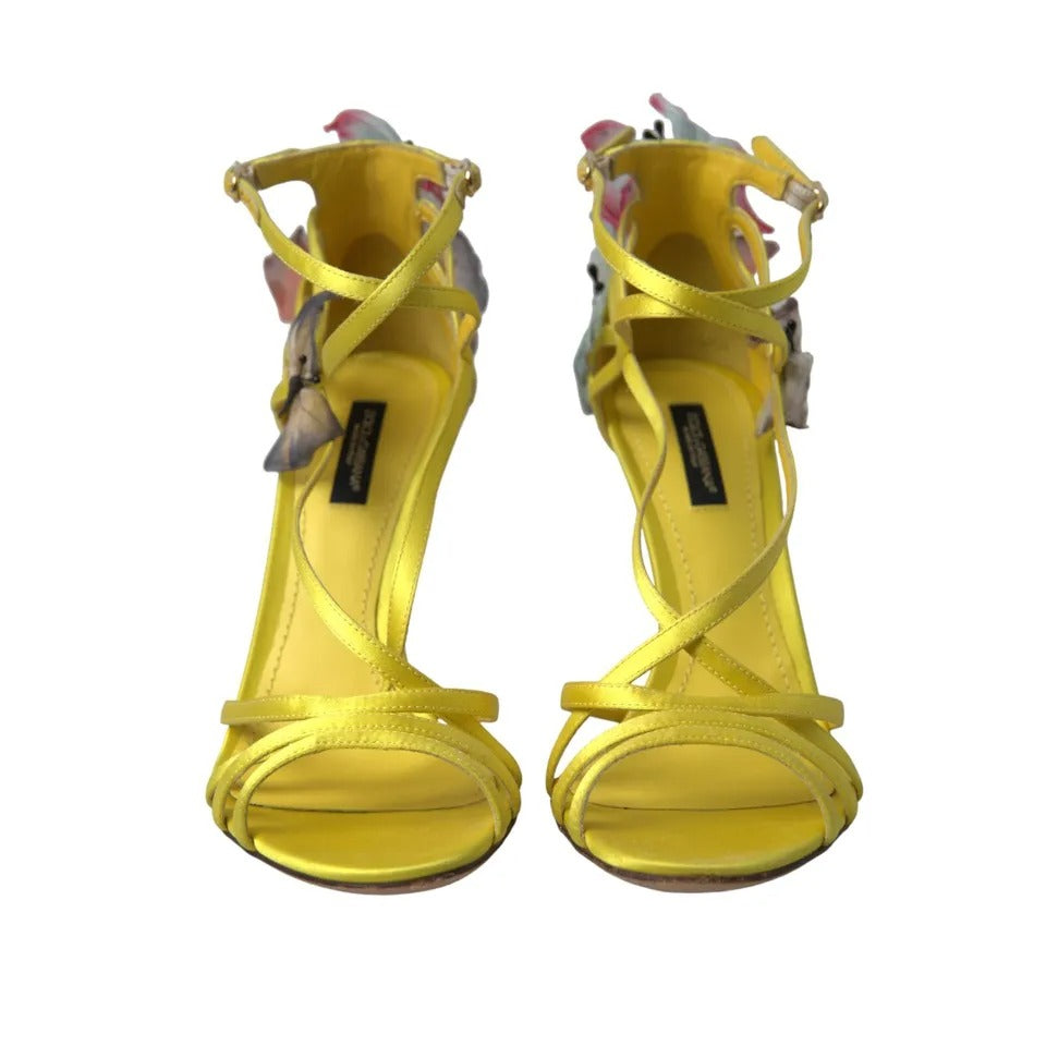 Dolce & Gabbana Yellow Butterfly Applique Sandals Shoes | Regal Royce