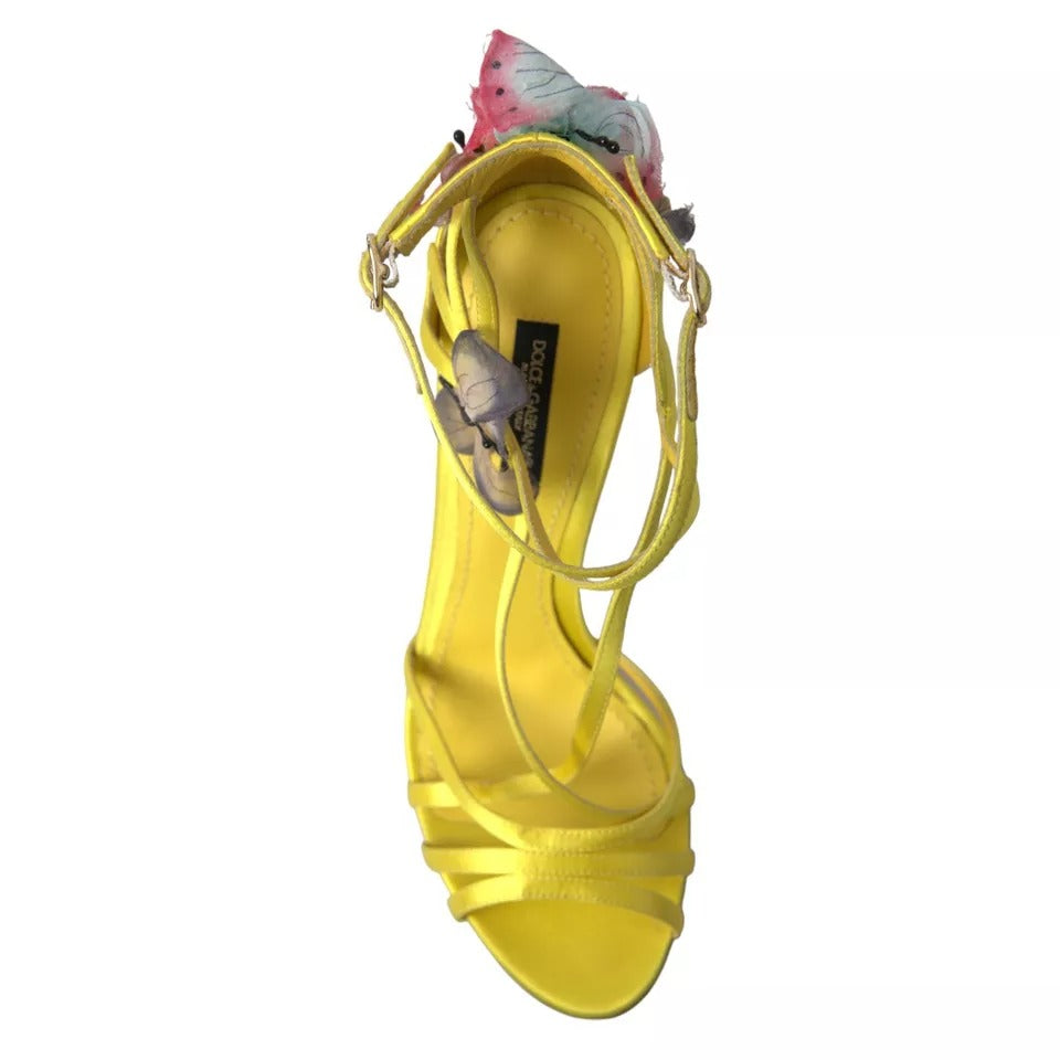Dolce & Gabbana Yellow Butterfly Applique Sandals Shoes | Regal Royce