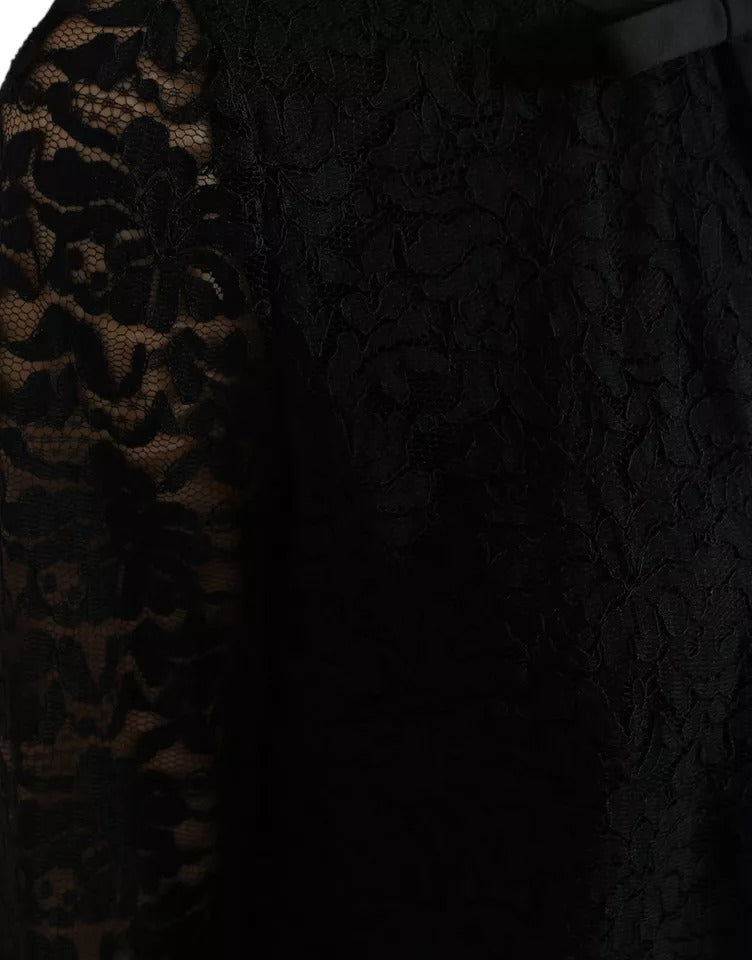 Dolce & Gabbana Black Floral Lace Blouse T-shirt Staff Top | Regal Royce