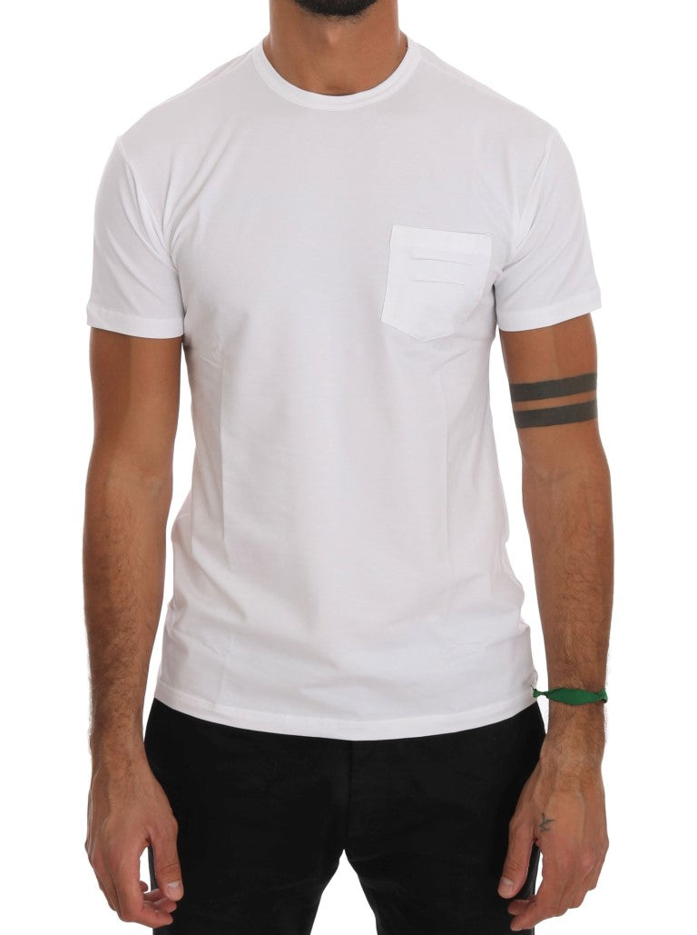 Daniele Alessandrini White Cotton Crewneck T-Shirt | Regal Royce