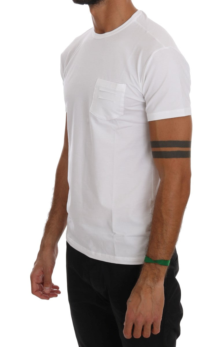 Daniele Alessandrini White Cotton Crewneck T-Shirt | Regal Royce
