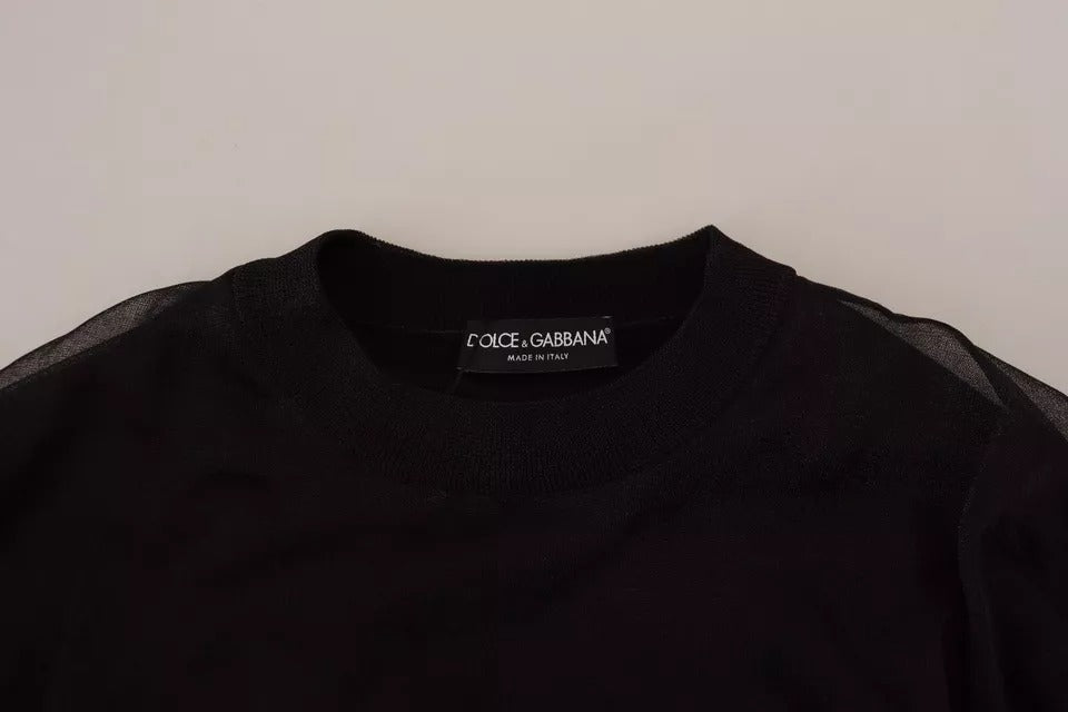 Dolce & Gabbana Black Polyester Logo Men Pullover Sweater | Regal Royce
