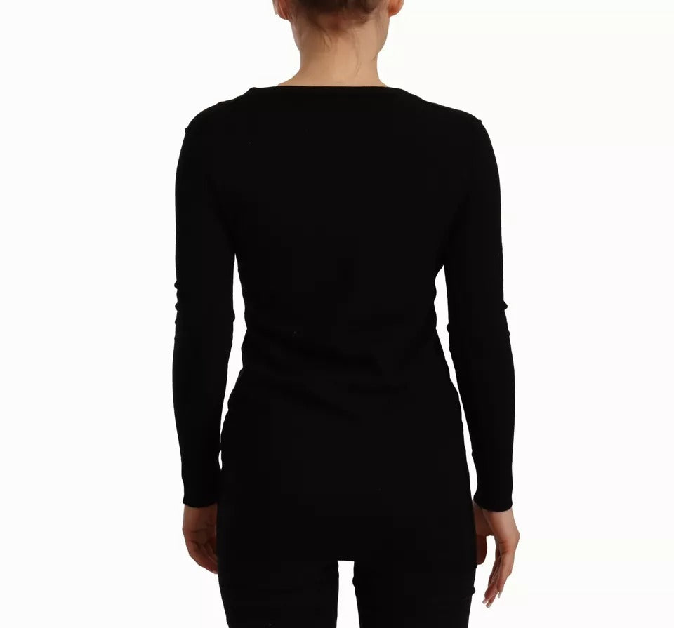 Dolce & Gabbana Black Wool Knit Button Down Cardigan Sweater | Regal Royce