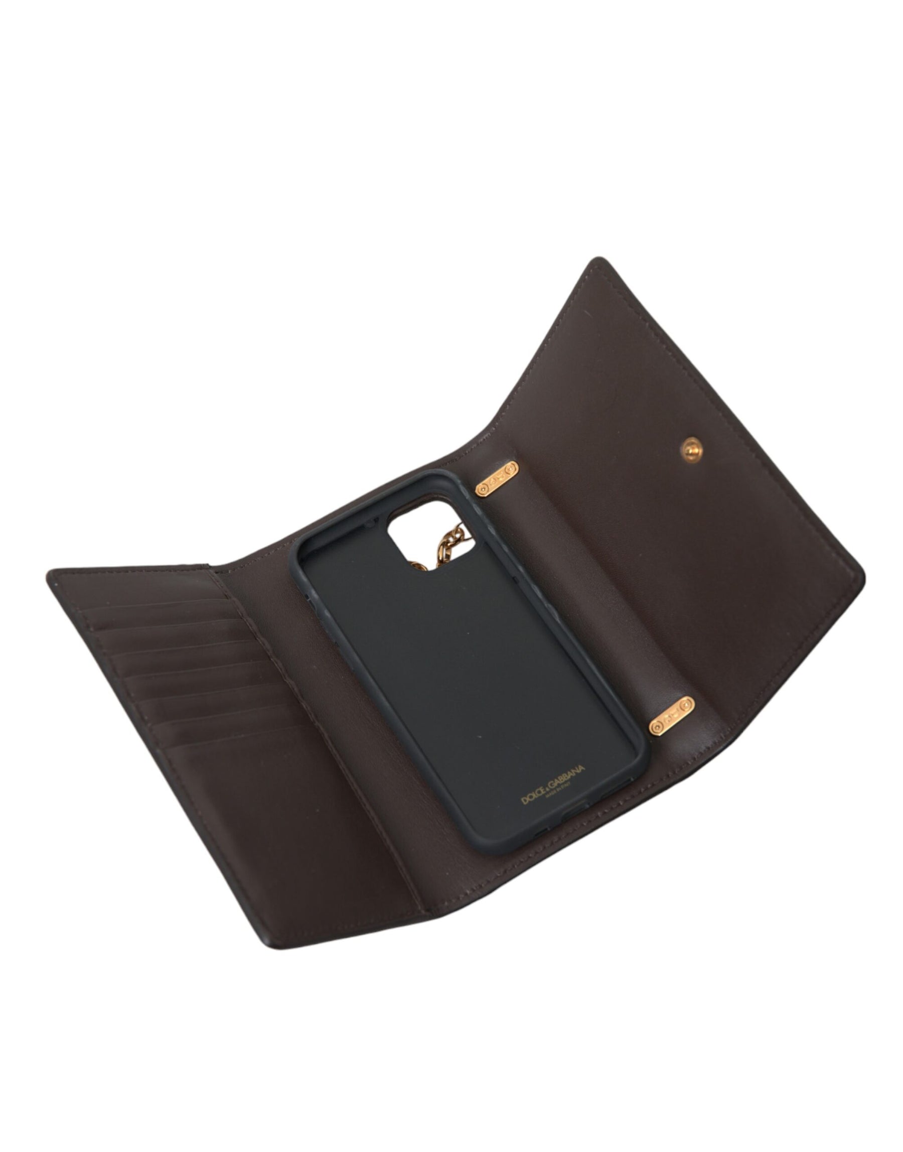 Dolce & Gabbana Brown Python Leather DG Girls Crossbody Phone Bag | Regal Royce