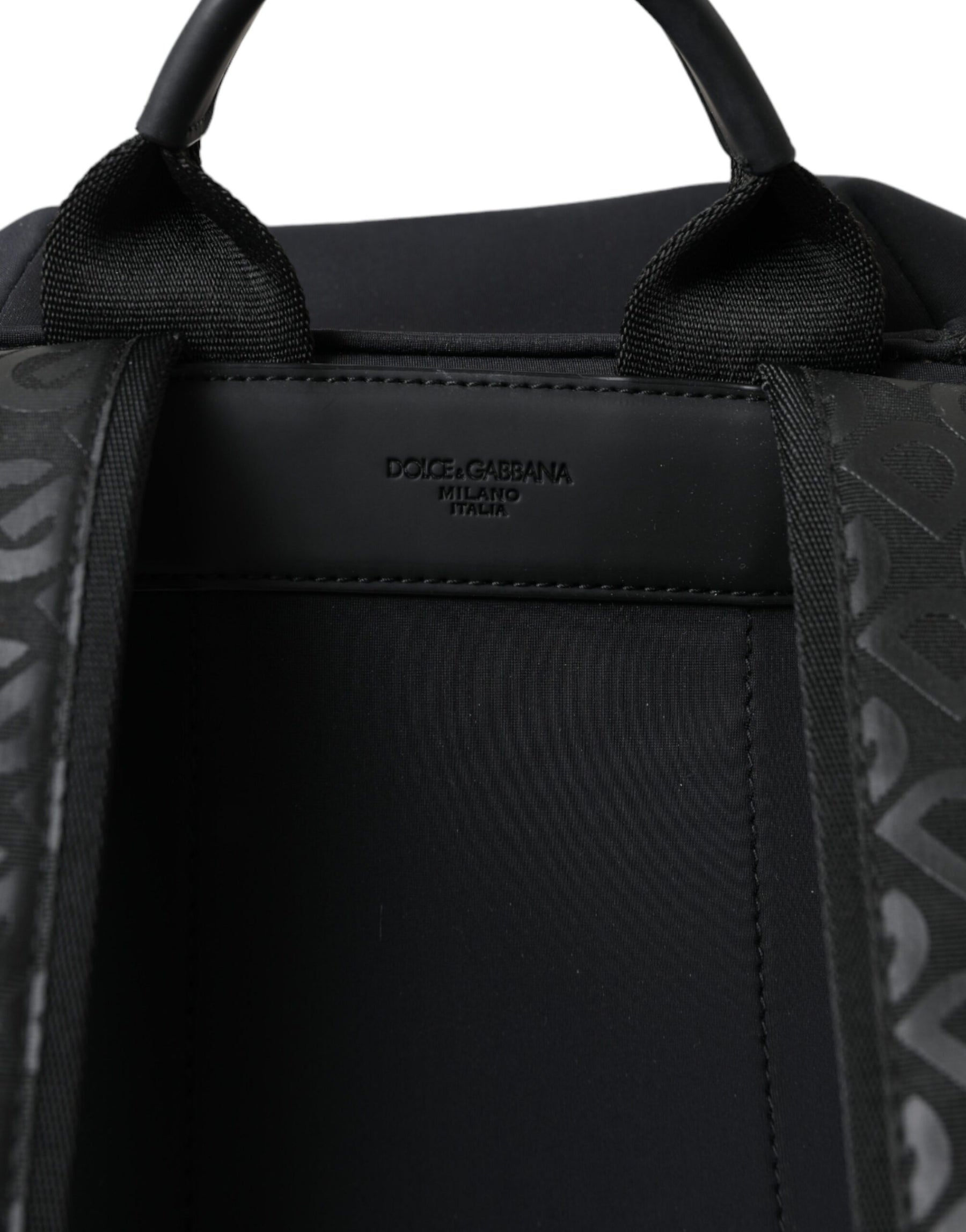 Dolce & Gabbana Black Neoprene Nylon DG Logo School Backpack Bag | Regal Royce