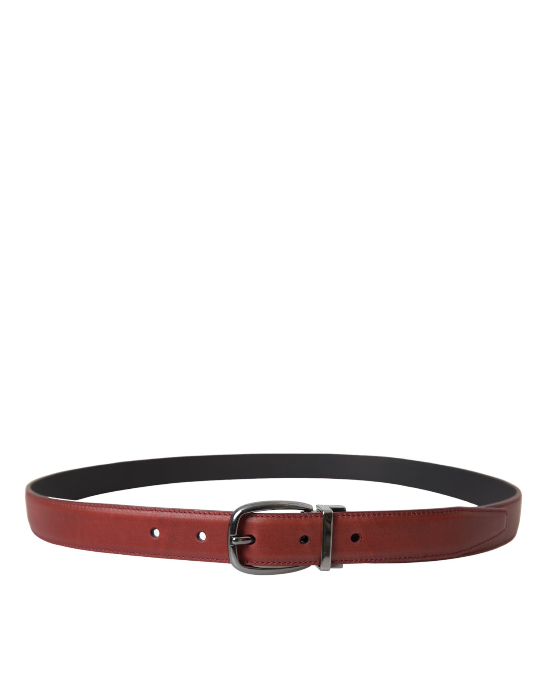 Dolce & Gabbana Brown Leather Silver Metal Buckle Belt Men | Regal Royce