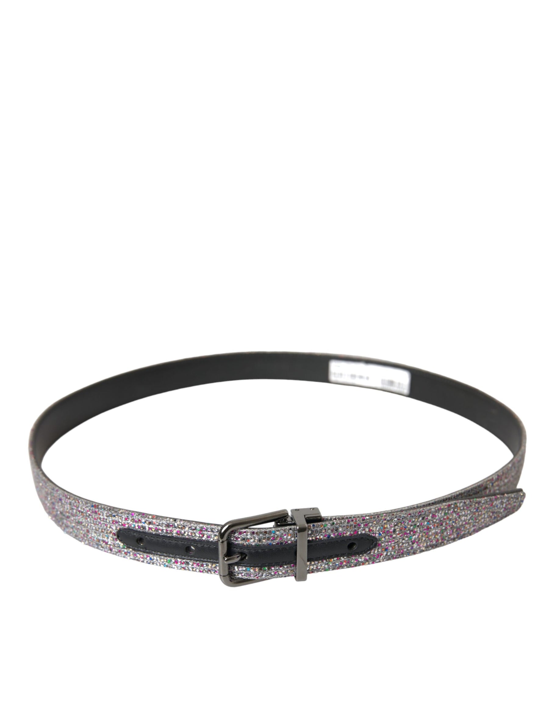 Dolce & Gabbana Multicolor Embellished Silver Metal Buckle Belt | Regal Royce