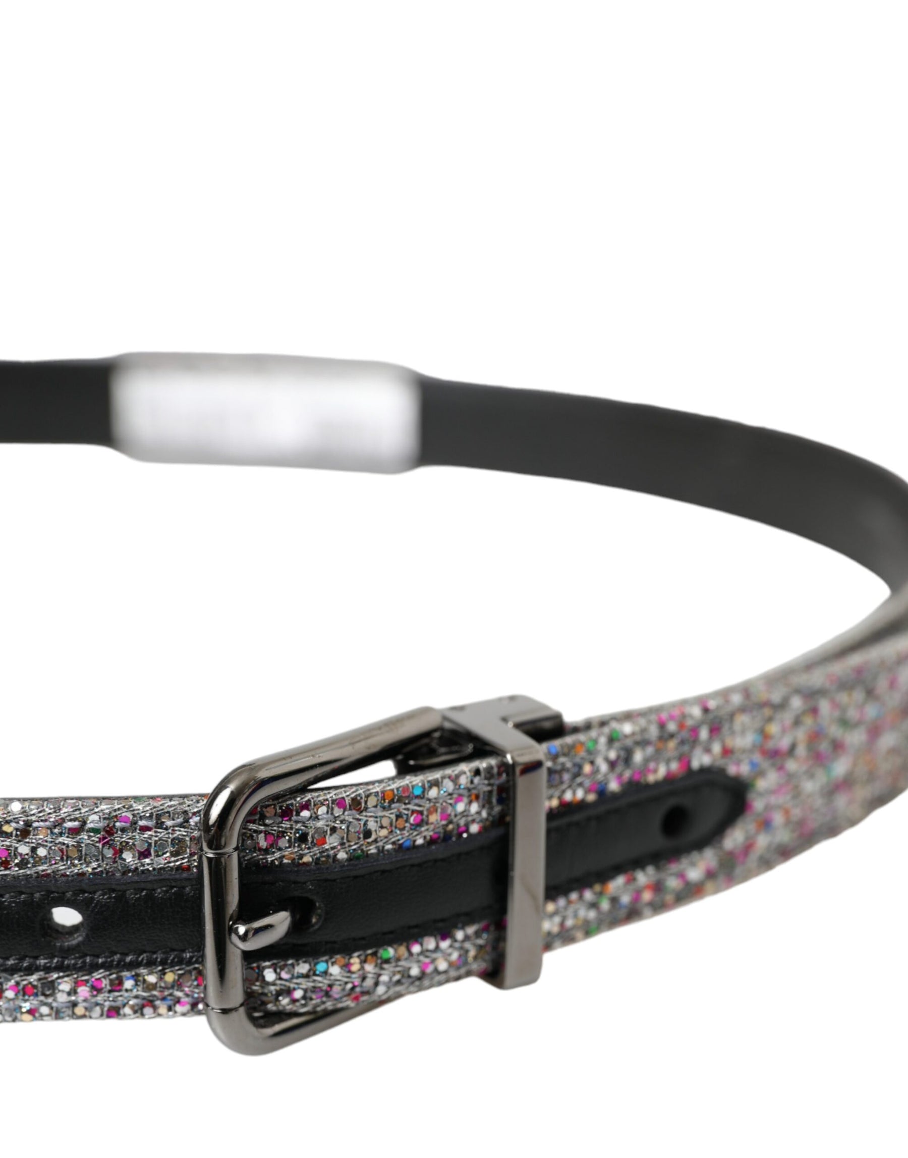 Dolce & Gabbana Multicolor Embellished Silver Metal Buckle Belt | Regal Royce