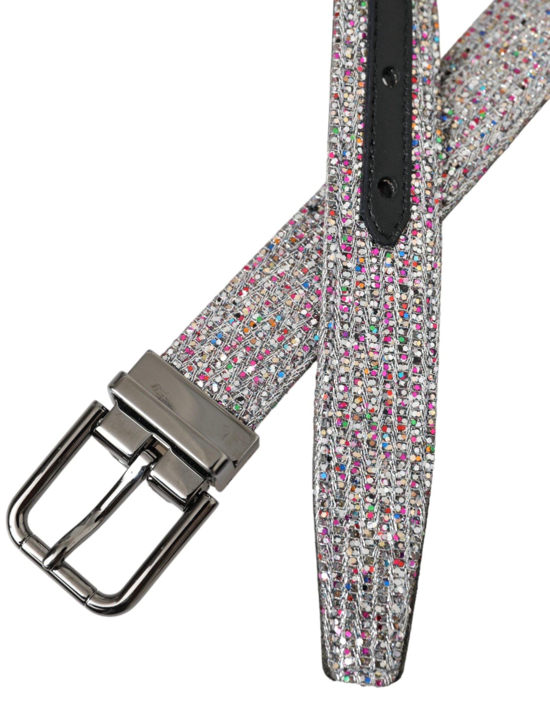 Dolce & Gabbana Multicolor Embellished Silver Metal Buckle Belt | Regal Royce