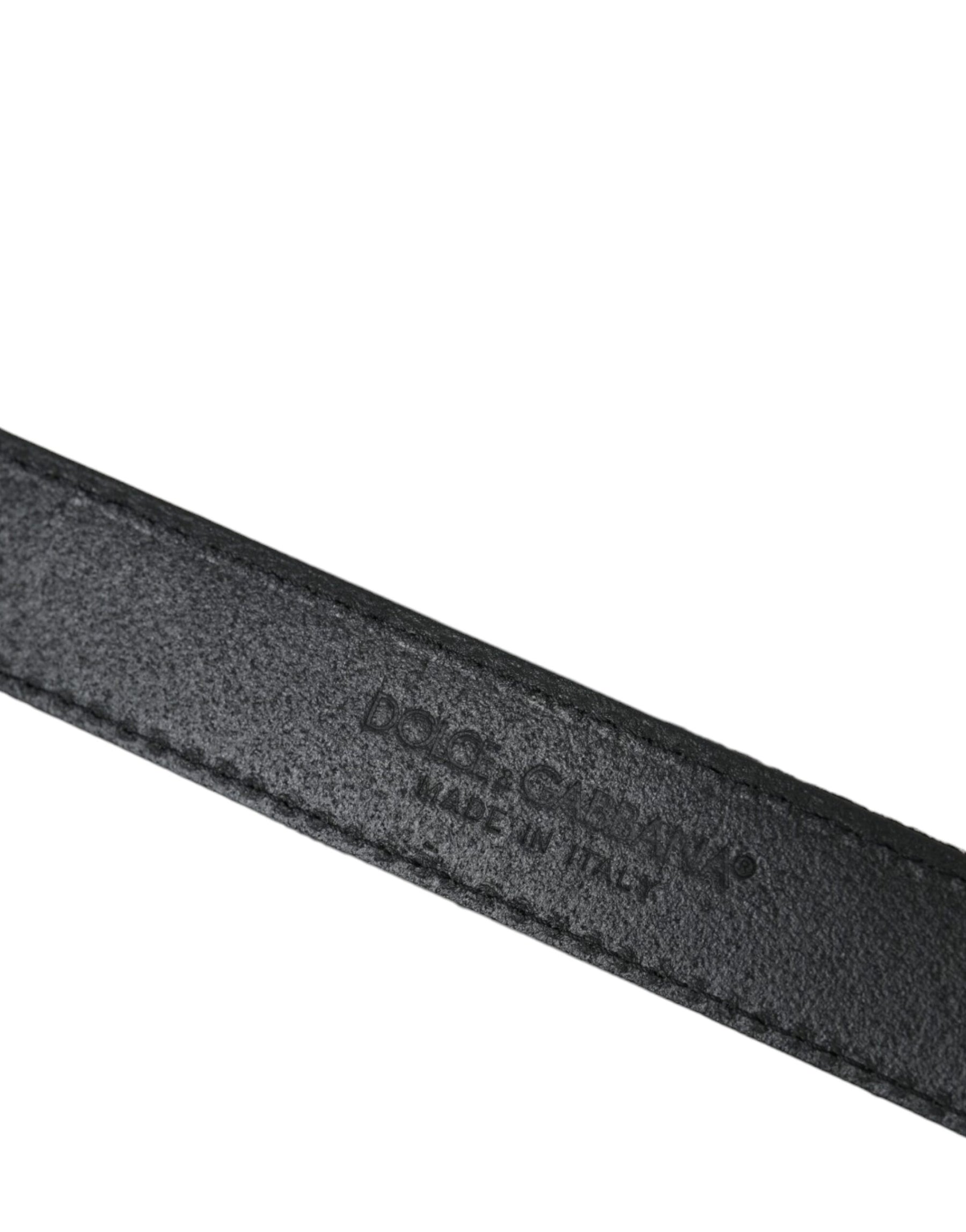 Dolce & Gabbana Black Jacquard Stripes Silver Metal Buckle Belt | Regal Royce