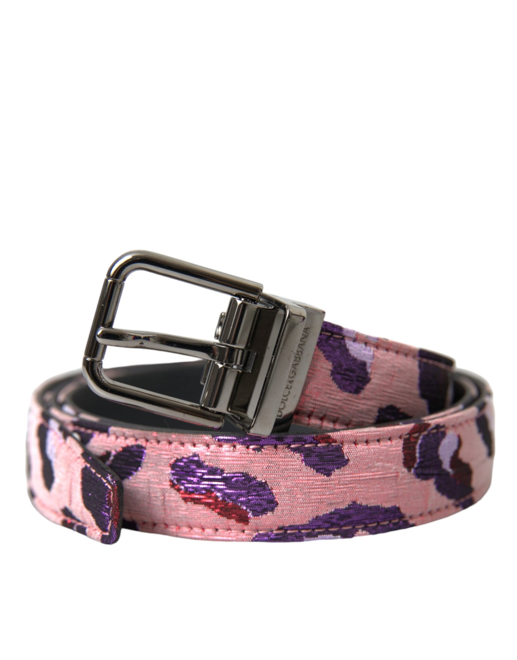 Dolce & Gabbana Multicolor Jacquard Leather Metal Buckle Belt | Regal Royce