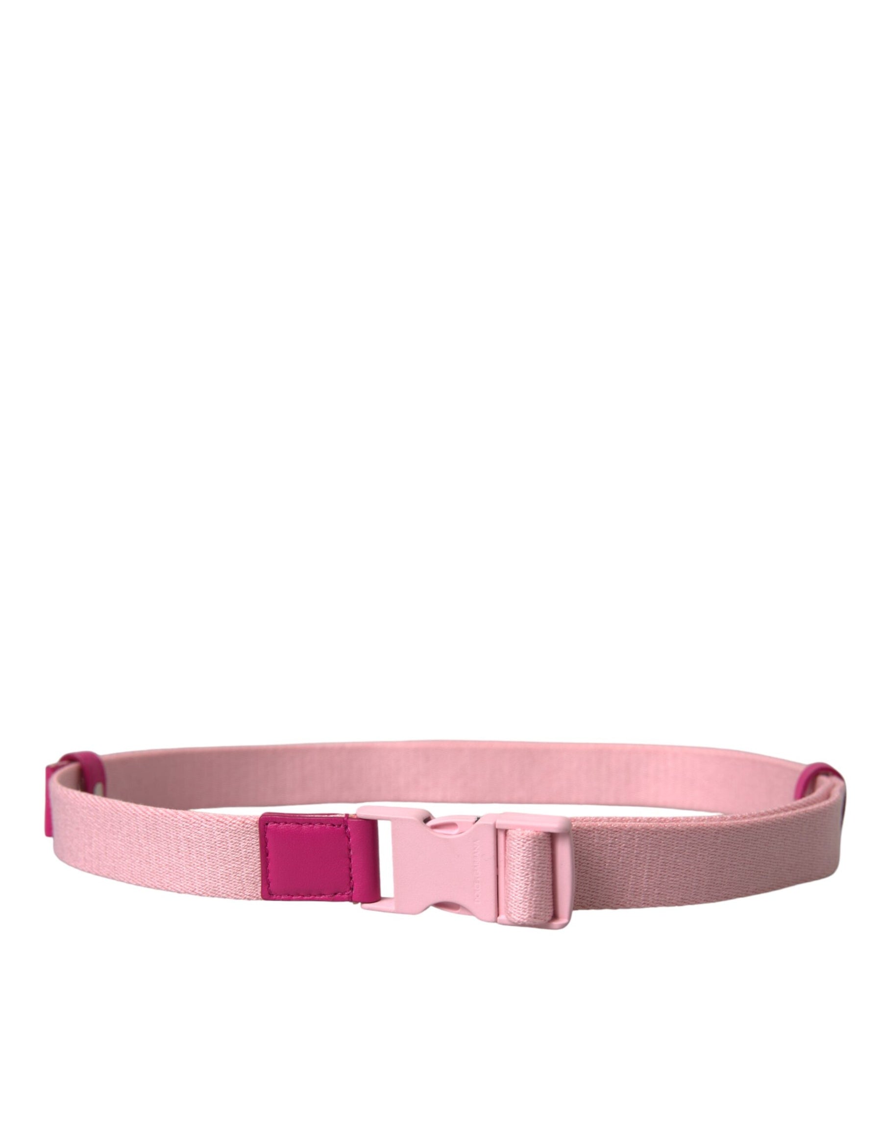 Dolce & Gabbana Pink Canvas Stretch Plastic Buckle Women Belt | Regal Royce