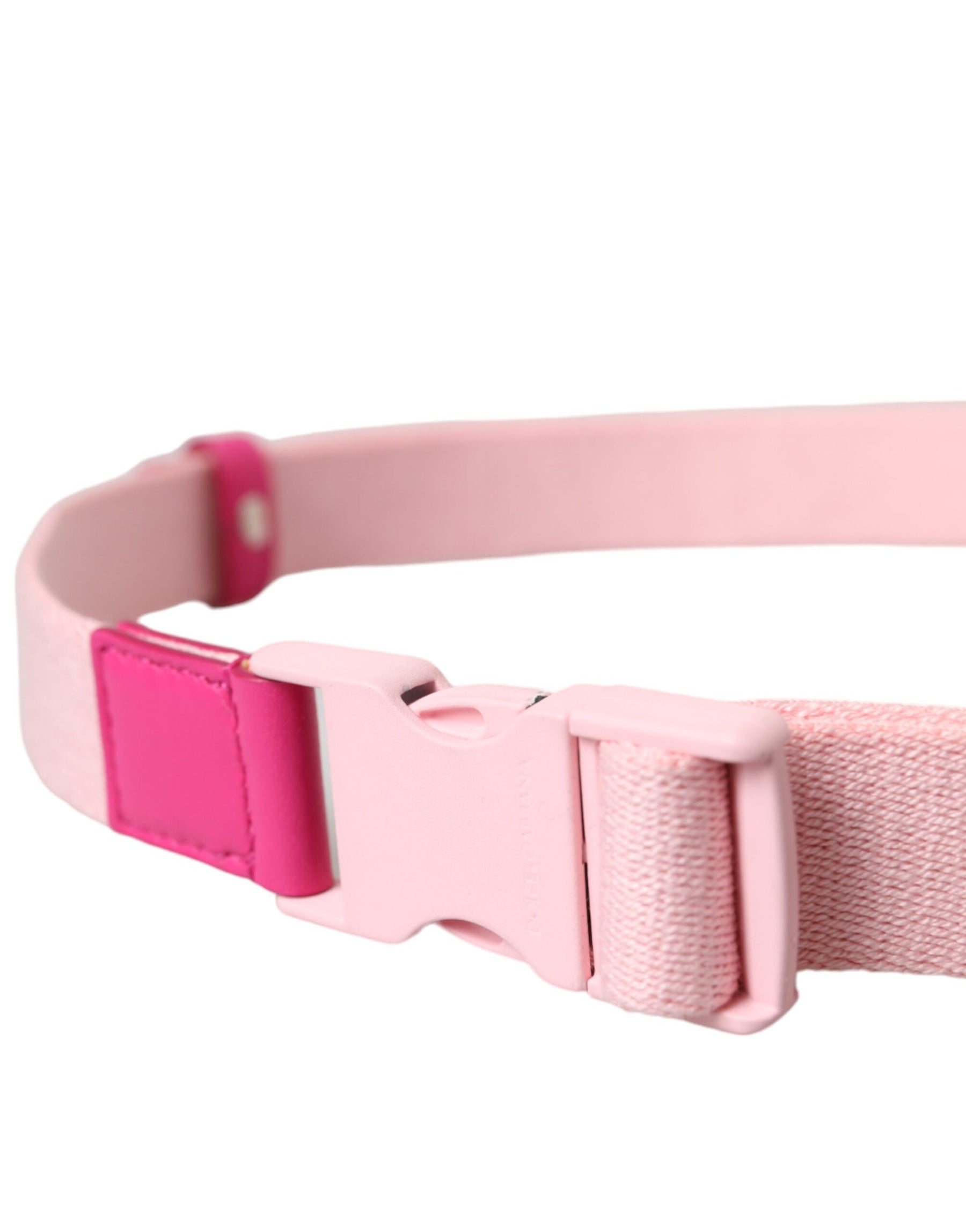 Dolce & Gabbana Pink Canvas Stretch Plastic Buckle Women Belt | Regal Royce