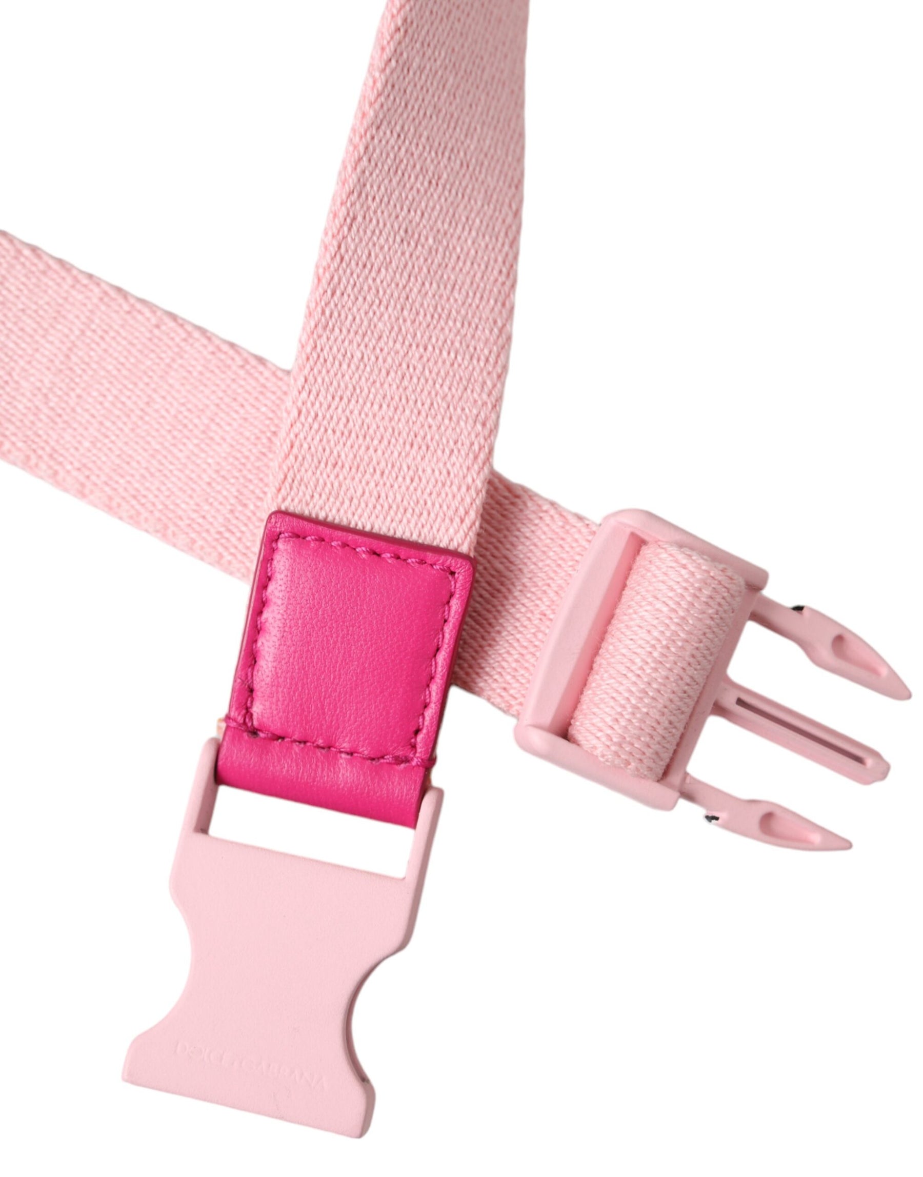 Dolce & Gabbana Pink Canvas Stretch Plastic Buckle Women Belt | Regal Royce