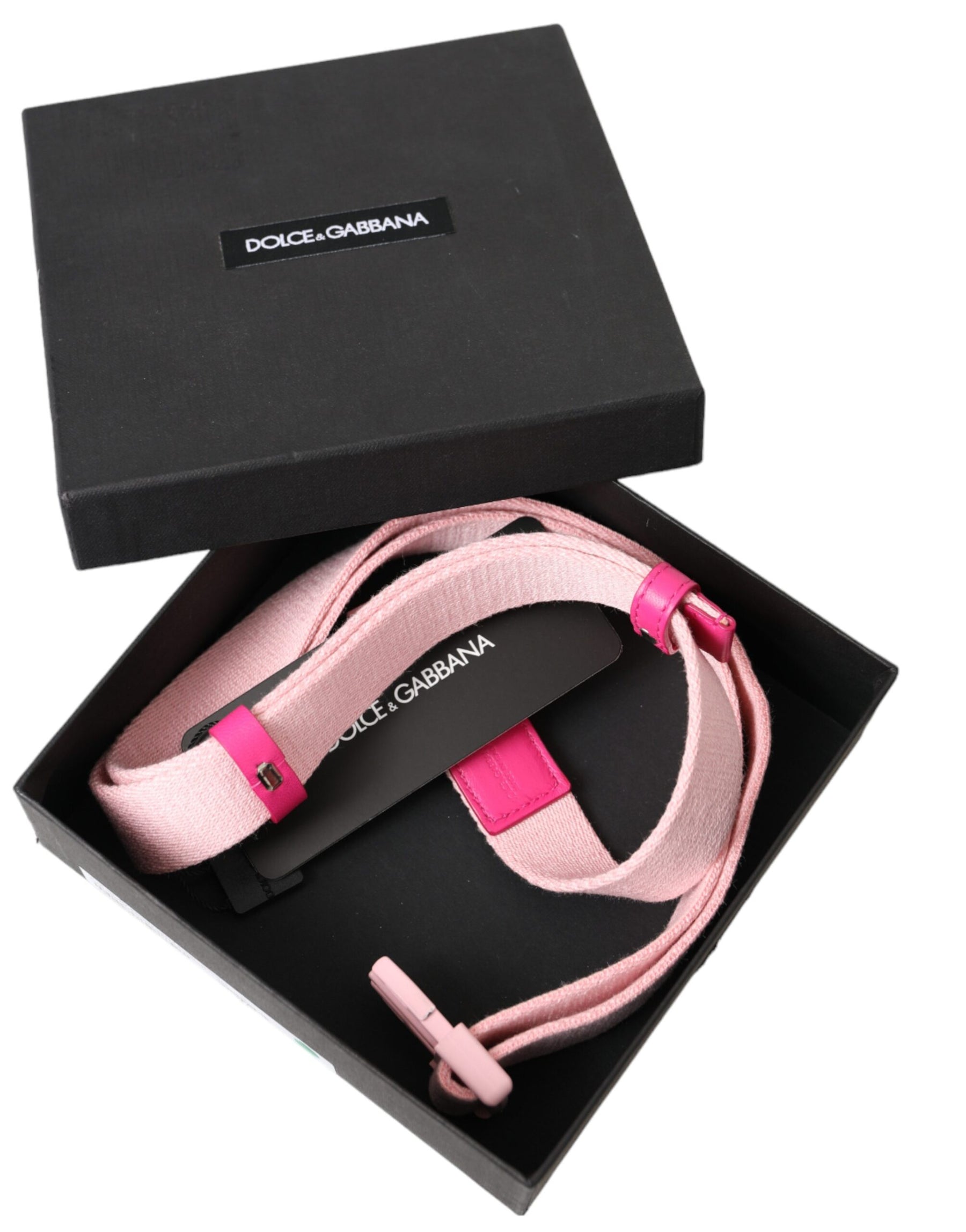 Dolce & Gabbana Pink Canvas Stretch Plastic Buckle Women Belt | Regal Royce