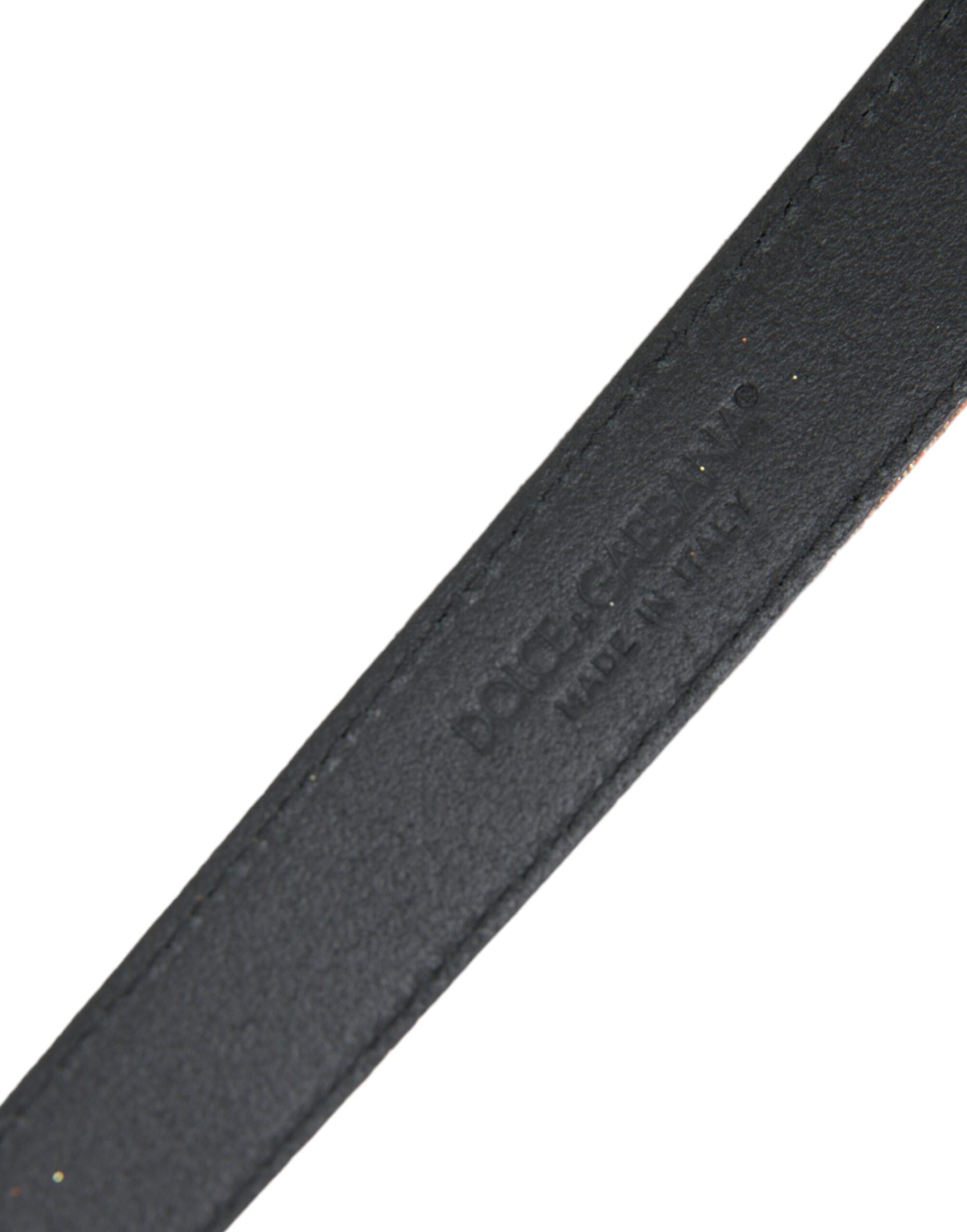 Dolce & Gabbana Gold Glitter Leather Silver Metal Buckle Belt | Regal Royce