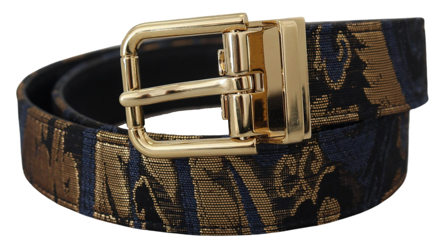 Dolce & Gabbana Multicolor Jacquard Leather Logo Buckle Belt | Regal Royce
