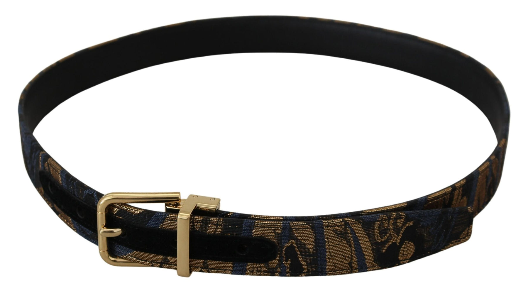 Dolce & Gabbana Multicolor Jacquard Leather Logo Buckle Belt | Regal Royce