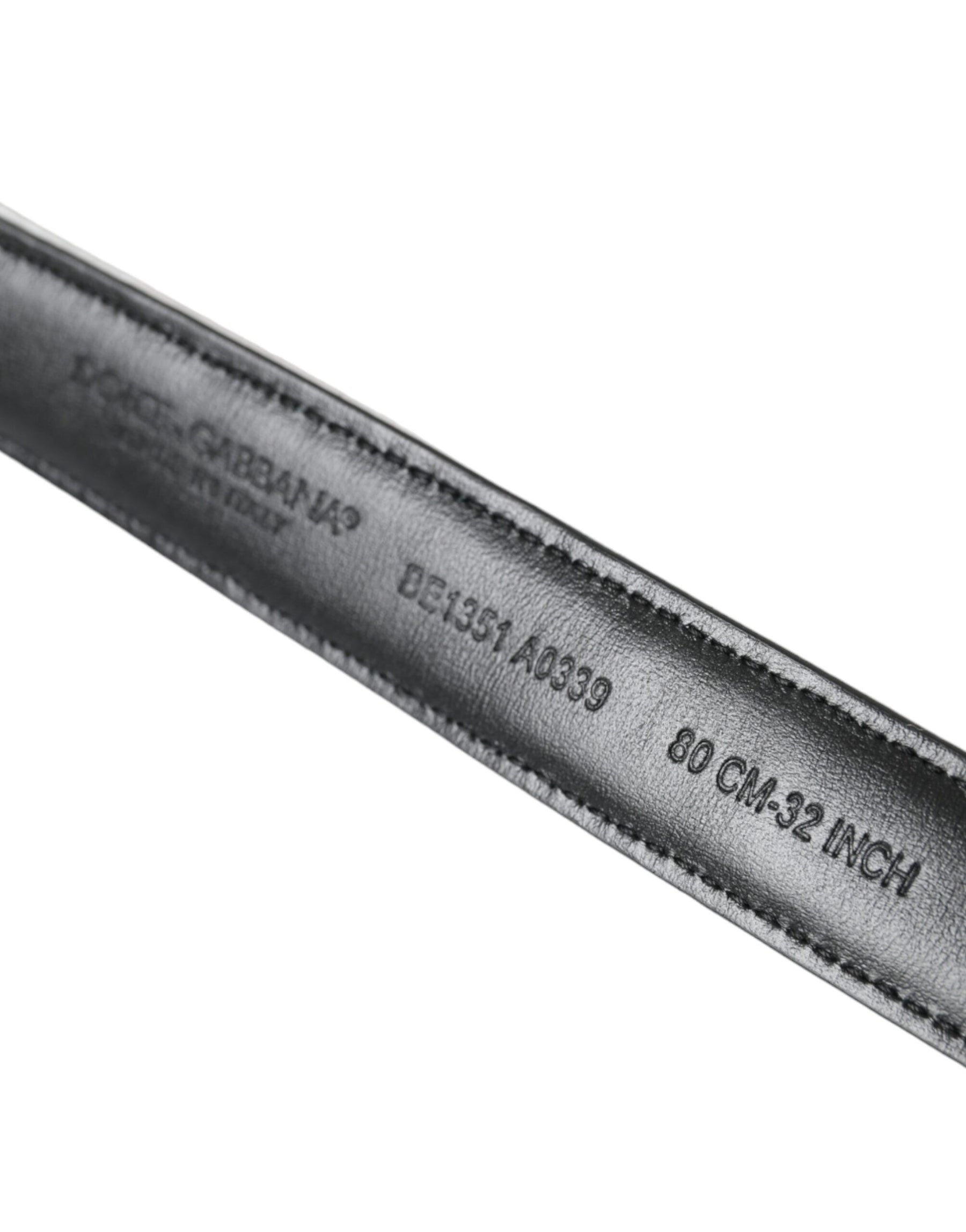 Dolce & Gabbana Black White Patchwork Gold Metal Buckle Belt | Regal Royce