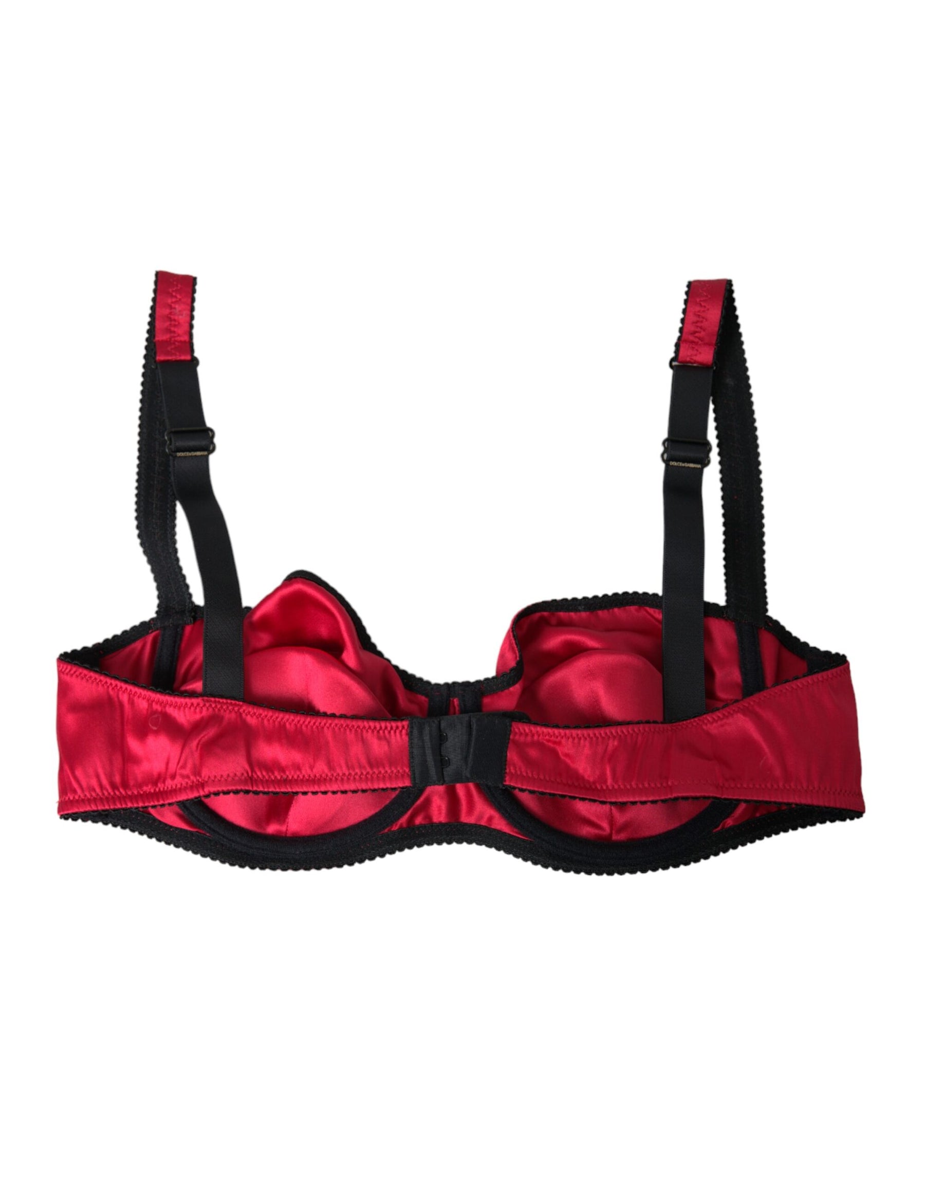 Dolce & Gabbana Bordeaux Silk Stretch Balconcino Bra Underwear | Regal Royce