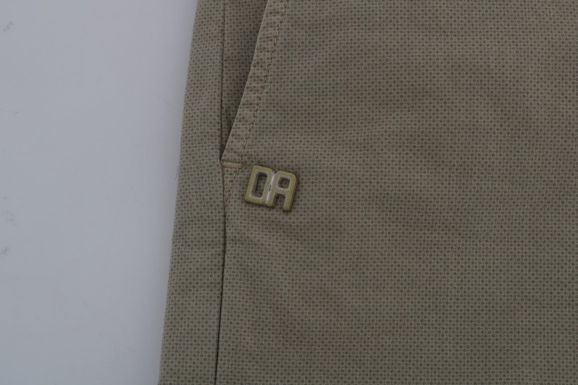 Daniele Alessandrini Beige Cotton Stretch Slim Fit Chinos | Regal Royce
