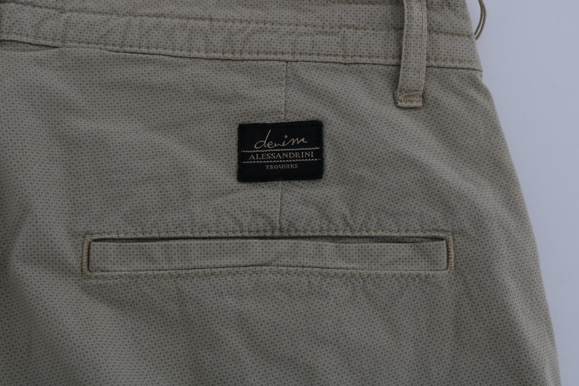 Daniele Alessandrini Beige Cotton Stretch Slim Fit Chinos | Regal Royce