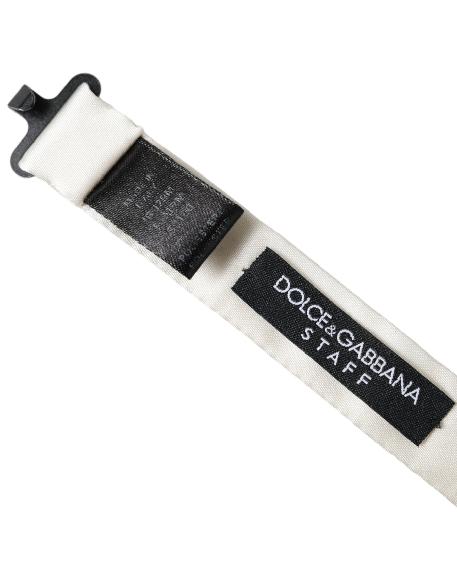 Dolce & Gabbana White Black Polka Dot Polyester Bow Tie Men | Regal Royce