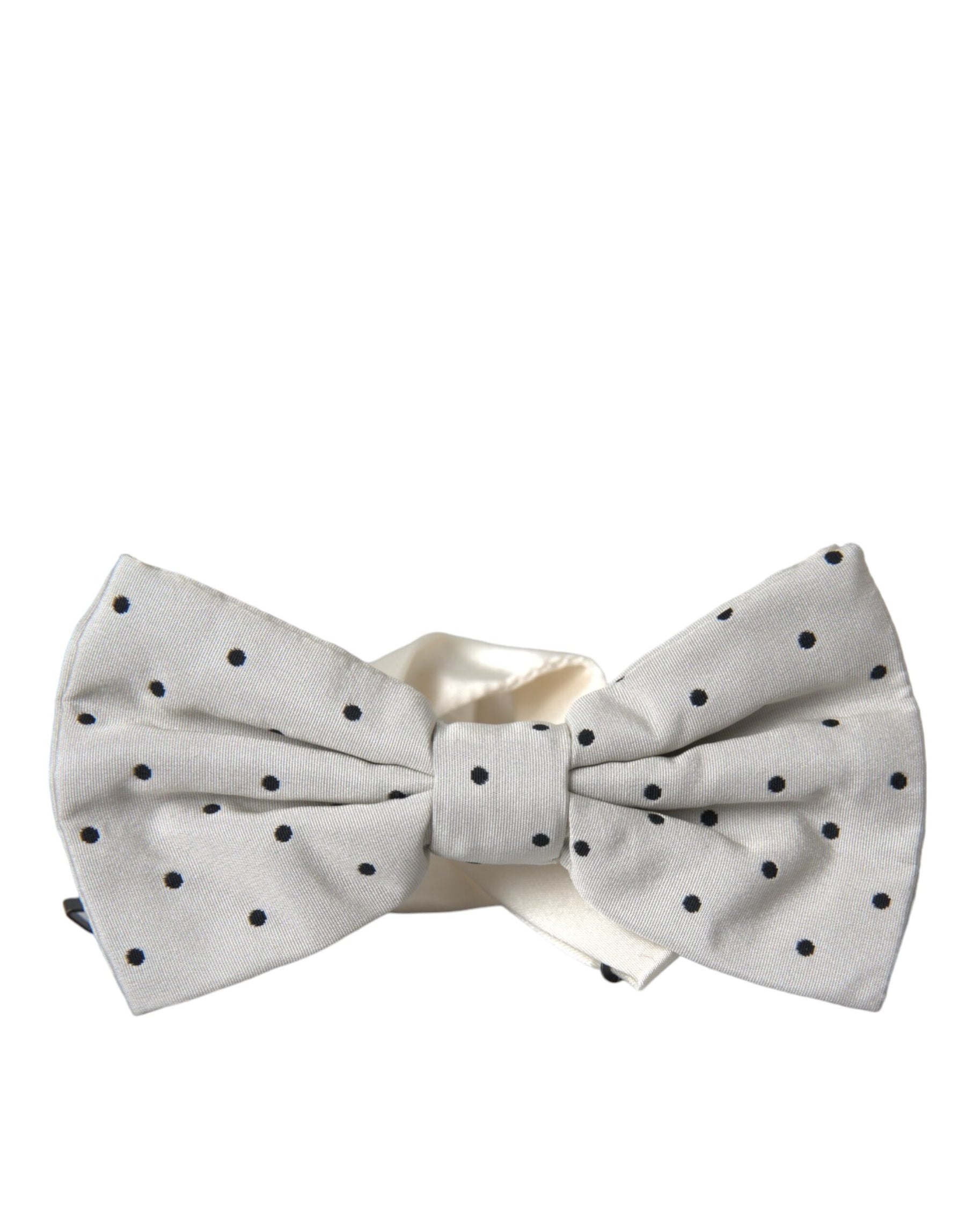 Dolce & Gabbana White Black Polka Dot Polyester Bow Tie Men | Regal Royce
