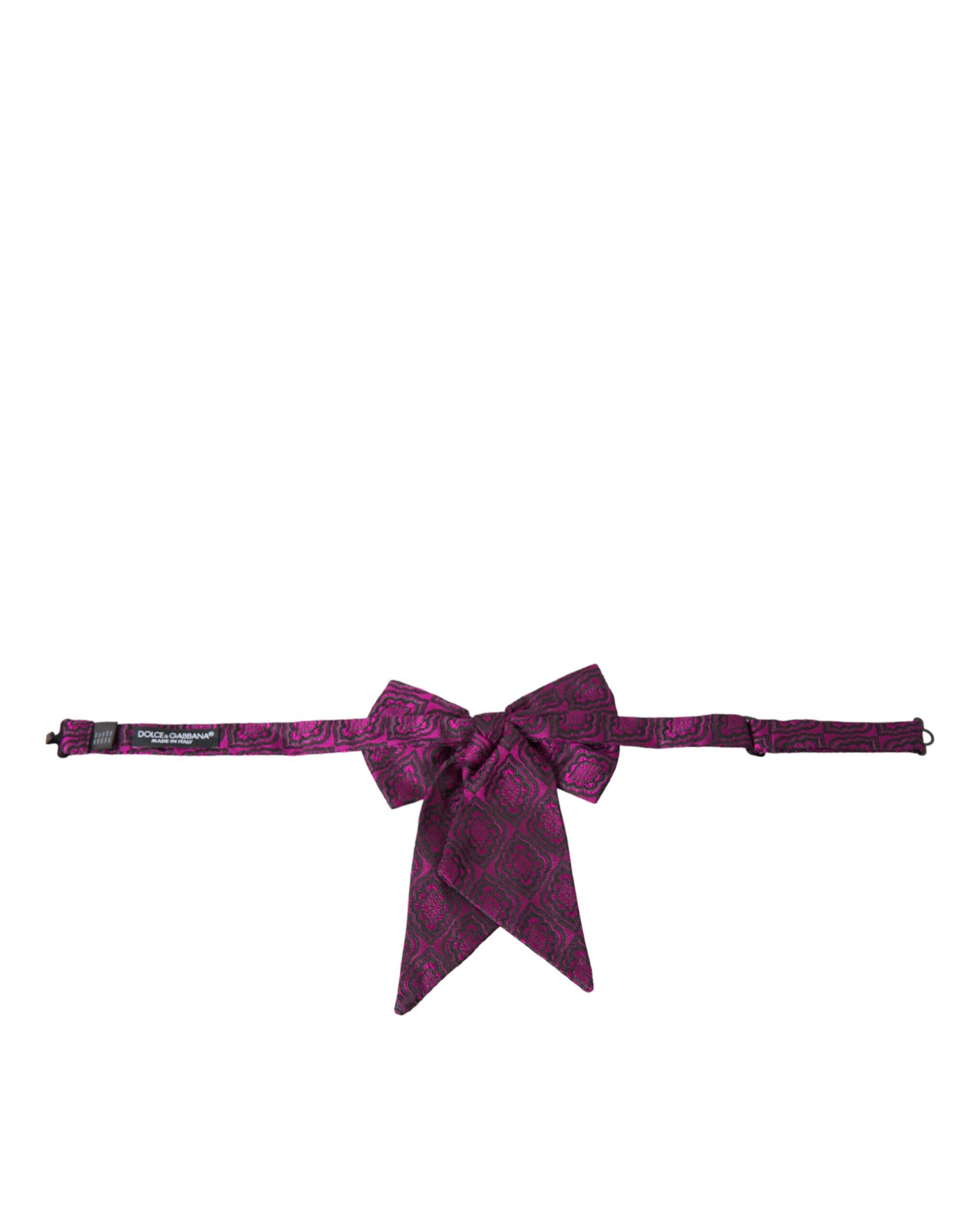 Dolce & Gabbana Purple Ribbon Silk Adjustable Neck Men Bow Tie | Regal Royce