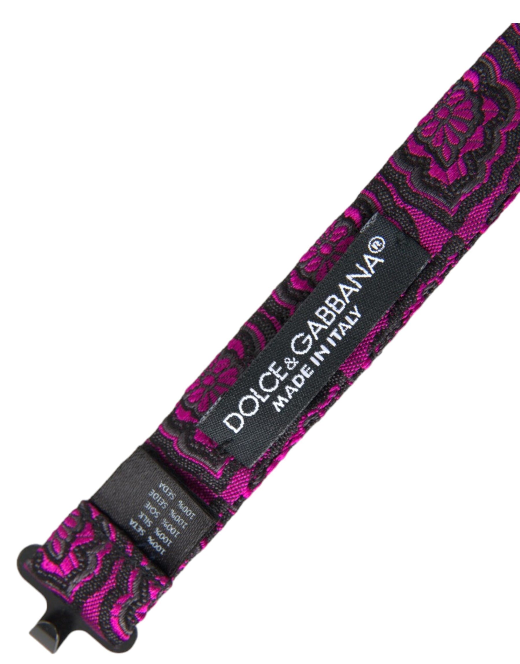 Dolce & Gabbana Purple Ribbon Silk Adjustable Neck Men Bow Tie | Regal Royce