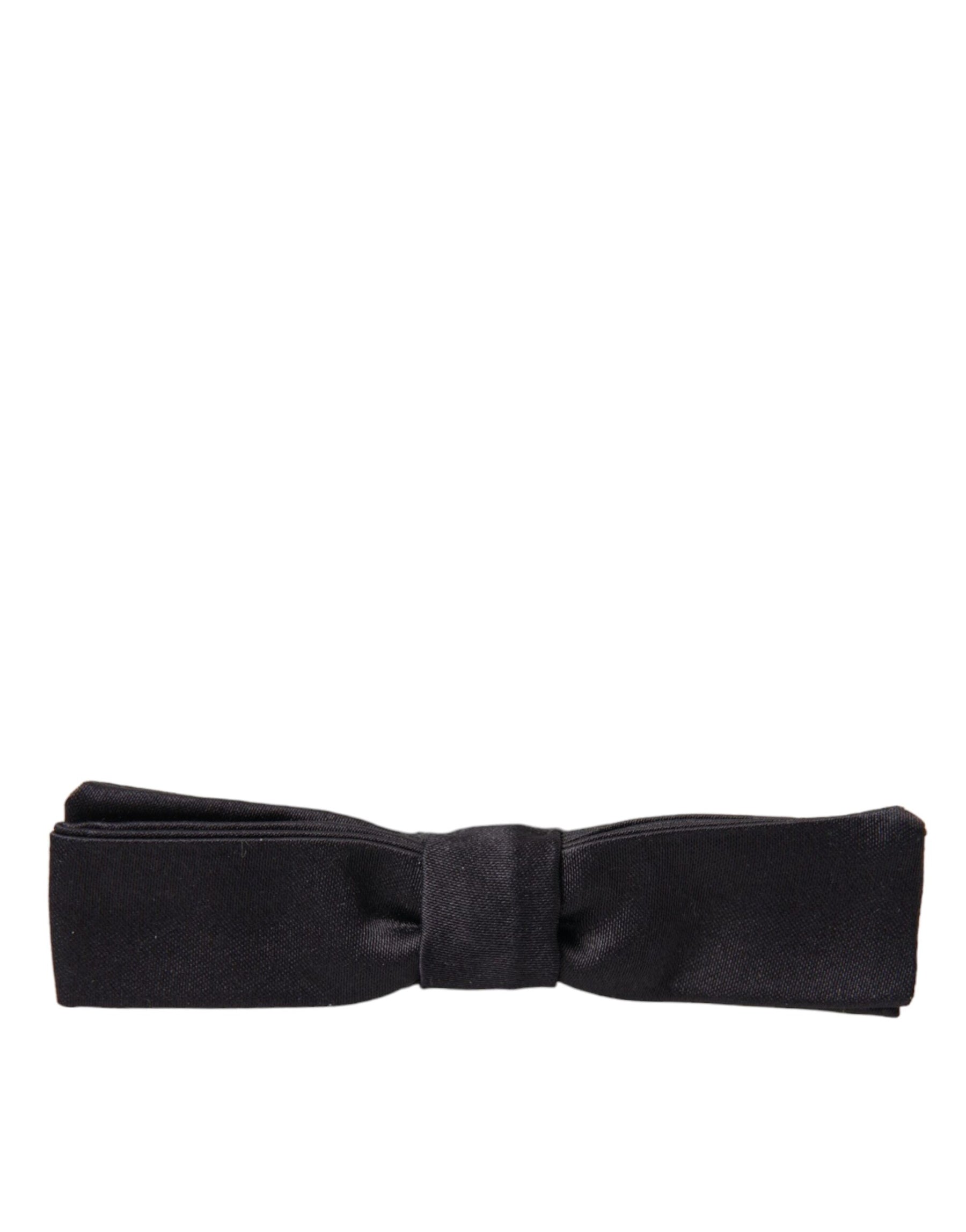 Dolce & Gabbana Dark Gray Silk Adjustable Neck Men Bow Tie | Regal Royce