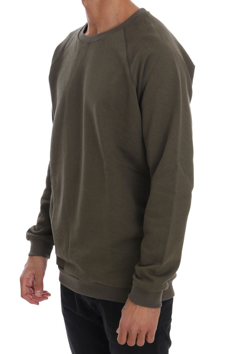 Daniele Alessandrini Green Crewneck Cotton Sweater | Regal Royce