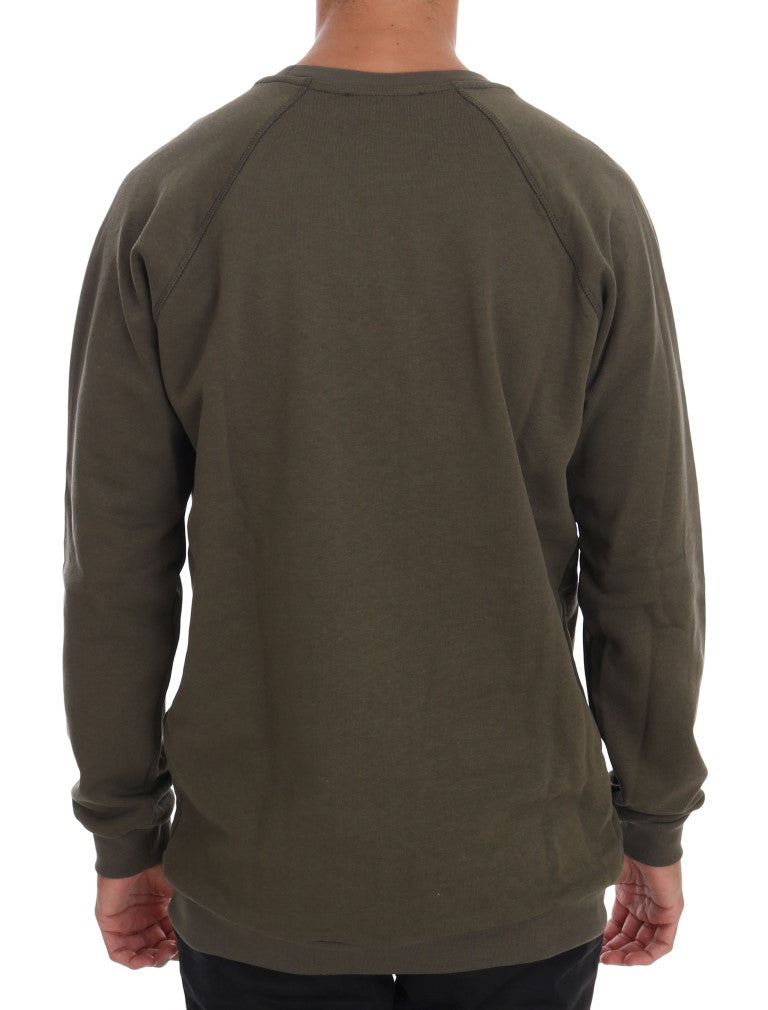 Daniele Alessandrini Green Crewneck Cotton Sweater | Regal Royce
